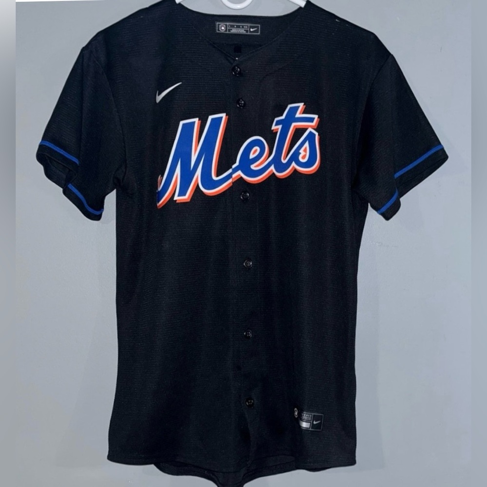 New York Mets Pete Alonso Black Nike MLB Authentic Baseball Jersey Youth Large